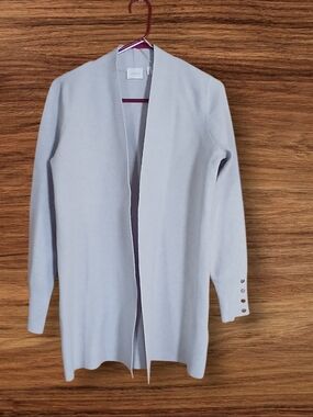 Cyrus Light Gray Open-Front Longline Cardigan